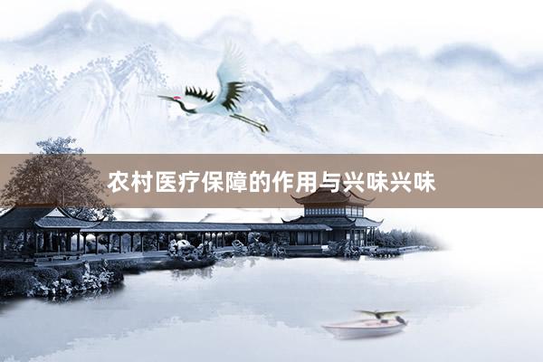 农村医疗保障的作用与兴味兴味